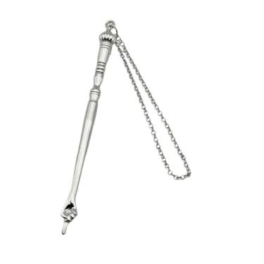 Imagem de Ｂｅｓｇａ Ponteiro Yad Torah, Ferramenta de Leitura Da Bíblia com Pingente, Ponteiro Portátil Da Bíblia para Bar Mitzvah Judaico, Aniversário, Lareira, Cabeça de cebola prateada, Tamanho real