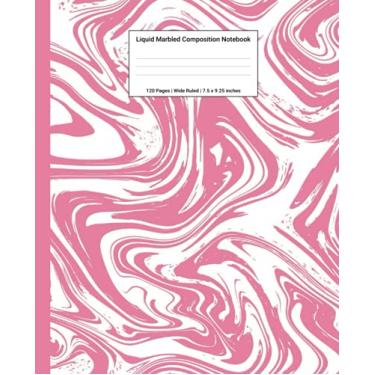 Imagem de Liquid Marbled Composition Notebook: Hot Pink Liquid Marble Wide Ruled Paper Subject Book (School Essentials)
