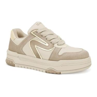 Imagem de Tênis Casual Feminino Ramarim Chunky Detalhes Metalizados, Plus, Mocca