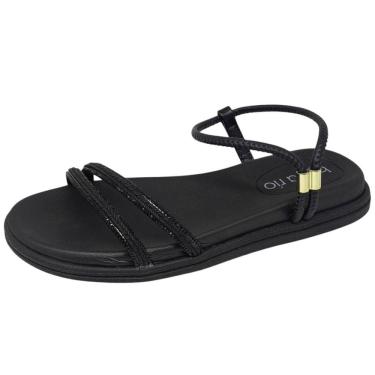 Imagem de Sandália Feminina Flat Tira Strass Fácil Calce Beira Rio