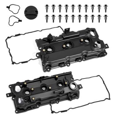 Imagem de Tampa da válvula do motor esquerda e direita compatível com Nissan Maxima 2009-2014 2016-2017 Murano Altima Pathfinder Infiniti QX60 3.5L V6 tampas de válvula com junta substitui 13264-9N00A 13264