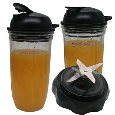 Imagem de Lâmina extratora de torção fácil com copo e tampa de 510 g para combinação de liquidificador NutriBullet (NBF10500/ NBF70500/ZNBF30400Z/ZNBF30500Z/NBF50400) (510 g + copo de 680 g com lâmina extratora