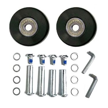 Imagem de LOTOWELZON 2 peças de rodas de substituição de mala de bagagem, 40 x 18 mm rodas de skate em linha de borracha com kits de reparo de rolamentos ABEC-7 608ZZ de 8 mm (OD40 x 18 mm/1,8 x 1,8 cm)