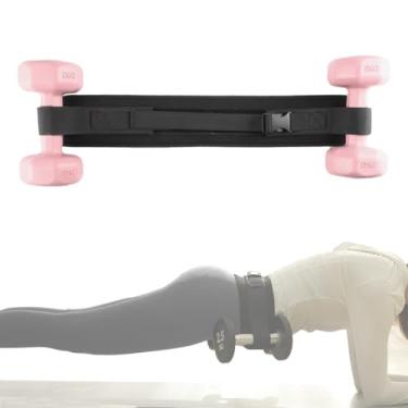 Imagem de LOOEEL Cinto de impulso de quadril para exercícios - Cinto de impulso de quadril em forma de haltere. Faixa de impulso de quadril totalmente ajustável com fivela, engrossada para equipamentos de