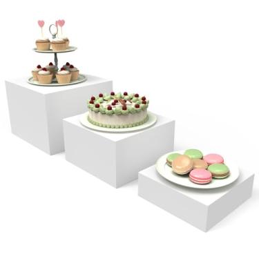 Imagem de Laumffon Suportes Para Bufê, Alimentos De Mesa, Suporte Exposição, Prateleira Sobremesas, Itens Colecionáveis, Joias, Bonecos, Cubo Acrílico Aninhado Com Fundo Oco, 6,7,8'', 3