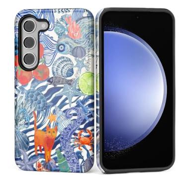 Imagem de Kapadiy Capa para Samsung Galaxy S23 FE [Design Estético de Concha de Cereja Leopardo] - Proteção Dupla Híbrida (Silicone + PC Rígido) Capa Protetora à Prova de Choque para Homens e Mulheres