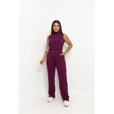 Imagem de Conjunto Moletinho Gola Alta - Catarina Velásquez, Vinho, gg
