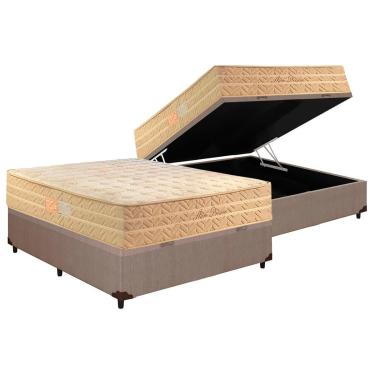Imagem de Cama Baú Casal: Colchão Molas MasterPocket Paropas Ensacadas Star Dream+Box CRC Courano (138x188)