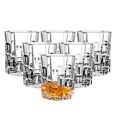 Imagem de binsakao Conjunto de 6 copos à moda antiga - Copos de uísque - Copo de licor escocês para vodka Bourbon - Conjunto de copos de coquetel de bar 293 ml