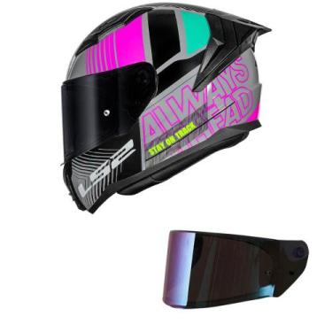 Imagem de Capacete LS2 FF810 Vigo Shift Light Cinza e Rosa Mais Viseira Camaleão