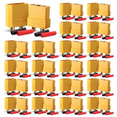 Imagem de MADCATZ (20 pares) Conectores XT90 com tubo termorretrátil macho e fêmea Nylon de alta temperatura e banhado a ouro para RC, FPV Drones, ESC, bateria Lipo (40 peças)