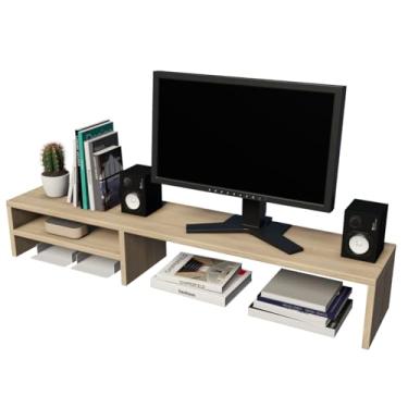 Imagem de Suporte Para Monitor Elevado Mesa Home Office Setup Gamer Organizador MDP 100cm (Mel)