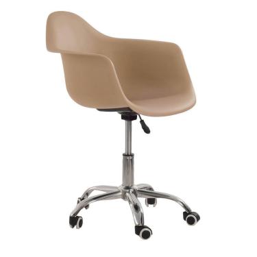 Imagem de Cadeira Com Rodízios Eames Office Com Apoio De Braços Nude