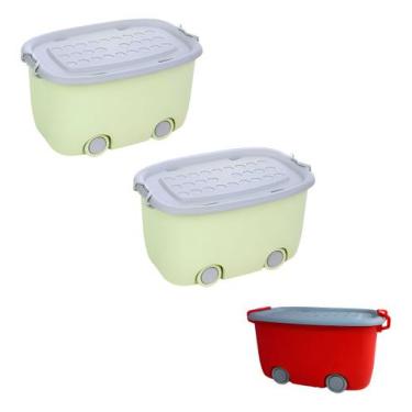 Imagem de Kit Caixa Multiuso P/ Lego Livros Boneca Carrinhos - P E 2M - Tibaby, 