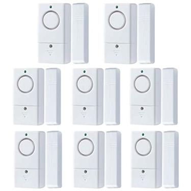 Imagem de Alarme de porta de janela para crianças alarmes pessoais de segurança doméstica com campainha para casa, trailer, escritório, cofre de negócios (pacote com 8)