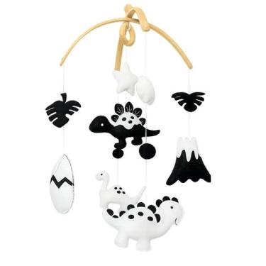 Imagem de Dinossauro Crib Mobile VN3BTOY Montessori preto e branco