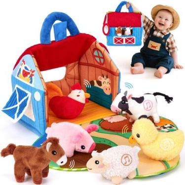 Imagem de Conjunto de brinquedos Talking Barn Shahaland com animais de fazenda d