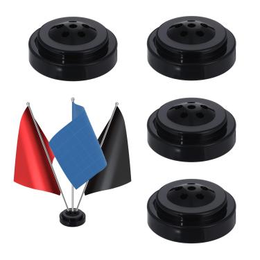 Imagem de FdcLixuvol Suporte de bandeira de mesa de 6 furos, pacote com 4 unidades de base preta para mesa com seis furos, base preta, bases de mesa de plástico, suporte para bandeiras de sala de aula, para