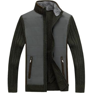 Imagem de Suéteres Masculinos Inverno Lã Quente Camisola De Malha Outono Casacos De Lã Roupas Masculinas Malhas Casuais, Green, XL