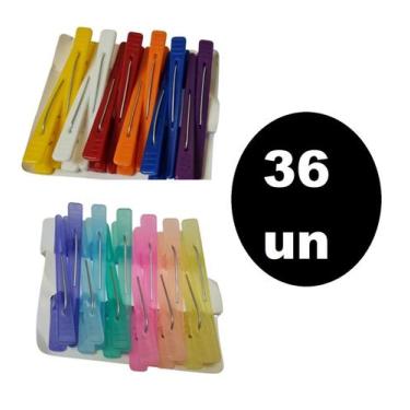 Imagem de Kit 36 Presilhas Para Cabelos Clip Bico De Pato Cor Sortida - Lynx Pro