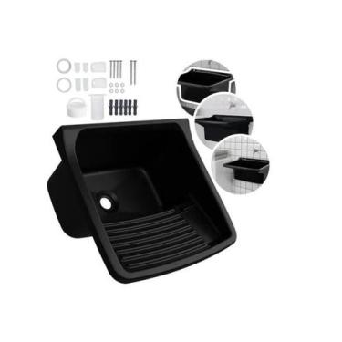 Imagem de Tanque De Plastico Para Lavar Roupa 34 Litros Preto - Astra