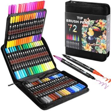 Imagem de Conjunto de marcadores artísticos TOSHARE Double Brush 72 cores para c