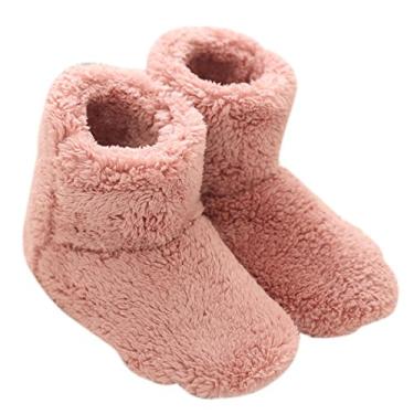 Imagem de mianshe Pantufa feminina e masculina com espuma viscoelástica, rosa, 6-8 Women/4-6 Men