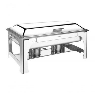 Imagem de Rechaud Tramontina Retangular Inox Banho Maria Tampa Removível Com Fogareiro Cuba Gn 1-1 9 L