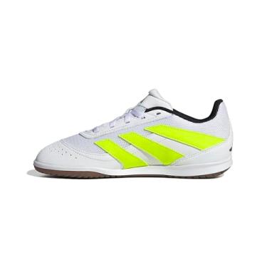 Imagem de adidas Tênis unissex Child Club Predator Indoor, Branco/limão lúcido/preto, 11.5 Little Kid
