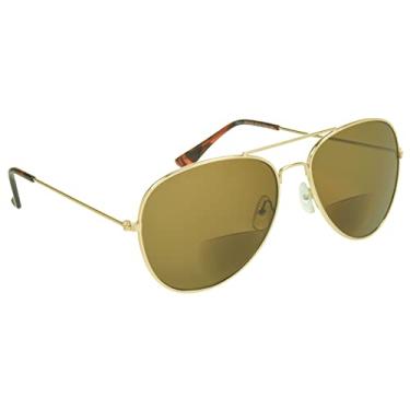 Imagem de proSPORT Óculos de sol bifocais aviador masculino feminino lente marrom fumê, Lente âmbar, Medium