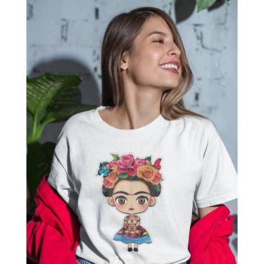 Imagem de Camiseta Eme merch Frida Kahlo 100% algodão para mulheres - Lightbek O