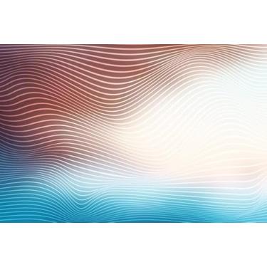 Imagem de Quadro Decorativo com Estampa Abstract Wave Gradient Curve Defocused Luxury 50 x 50 Papel 2 unidades