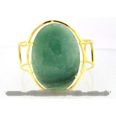 Imagem de Bracelete Fixo Pedra Grande Aventurina Verde Armação Suave