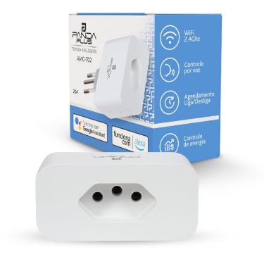 Imagem de Tomada Inteligente Wifi 20A Medidor Consumo Tuya PandaPlus Smartlife Alexa Google Comando Por Voz e App Bivolt 4000W
