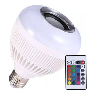Imagem de Lampada Luz Led Rgb Bluetooth Caixa Som Controle Remoto