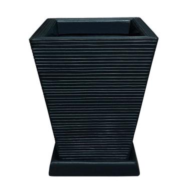 Imagem de Vaso De Planta Decorativo Polietileno 45X35 + Prato Preto