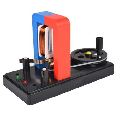 Imagem de EUDAX Escola DIY Dynamo Lantern Educational Building STEM Building (DIY), Demonstração de atividades motoras de laboratórios, modelo de ensino de atividades motoras, eletricidade com manivela, gerador elétrico DC, experiência de educação