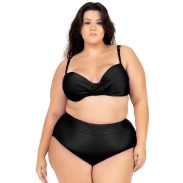 Imagem de Biquini Plus Size Feminino Com Bojo Cintura Alta Laço Verao - Hype Mod