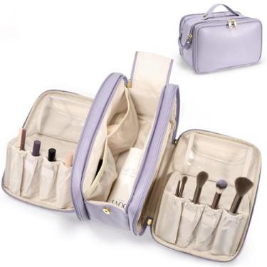 Imagem de Bolsa de maquiagem de viagem HauteHues de grande capacidade impermeáve