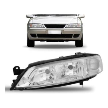 Imagem de Farol Dianteiro Esquerdo Cromado Compatível com Vectra 00/05, Iluminação Segura e Eficiente, Substituição Direta, Instalação Fácil, Encaixe Preciso e Peça Resistente para Uso Diário