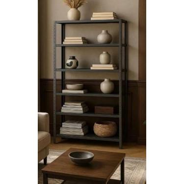 Imagem de Estante/Armário/Prateleira de Aço 6 Bandeja 90/60cm - DBA (Preto, 90cm Largura)