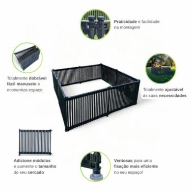 Imagem de Cercado baby multiuso em pvc e polietileno - kit com 8 módulos - Resol