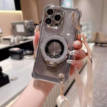 Imagem de Capa com cordão de glitter à prova de choque para Samsung Galaxy S24 S23 S22 S21 S20 FE Note 20 Ultra Plus com suporte de telefone revestido, 2, para Samsung S24FE