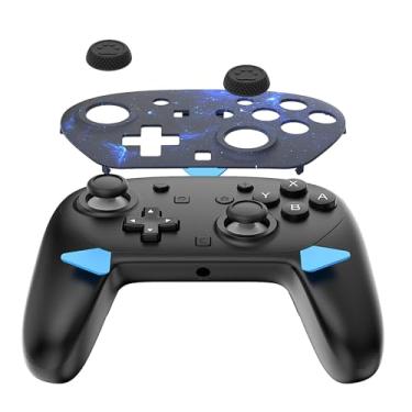 Imagem de EJGAME Placa frontal de substituição para controle Switch 2 Pro, capa de substituição para controle Nintendo Switch 2 Pro com 2 polegares (azul escuro)