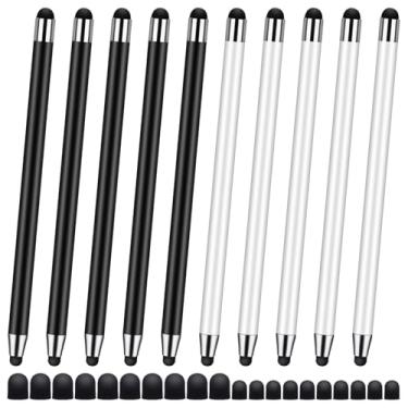 Imagem de Caneta Stylus [pacote com 10] canetas de tela sensível ao toque capacitivas universais para iPad/iPhone/smartphones e tablets, compatíveis com todas as telas sensíveis ao toque capacitivas (10 pretas