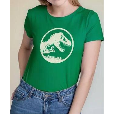 Imagem de Camiseta Camisa Algodão Adulto Feminina Masculina Filme Dinossauro Jur