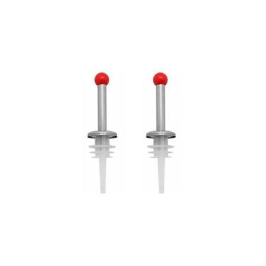 Imagem de Bico Dosador de Azeite Garrafas Bebidas Inox e Tampa 2un - CASACHA