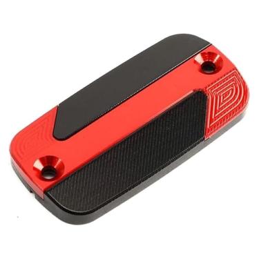 Imagem de BYYINGSUS Tampa do reservatório de fluido de freio dianteiro CNC para motocicleta meia compatível com CB650R CBR650R CBR 650R 650 R 2019-2023 2021 2022 (vermelho)