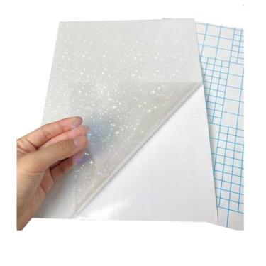 Imagem de Papel Adesivo Holográfico Vinil Gliter Estrelas A4 50Fls - Motivate