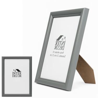 Imagem de Moldura A4 Porta Retrato e Certificado - Quadro Para Diploma, Foto e Documento Feito de Plástico com Suporte de Parede e Mesa com Acrilico Transparente para imagen- IT (Porta Retrato Cinza)